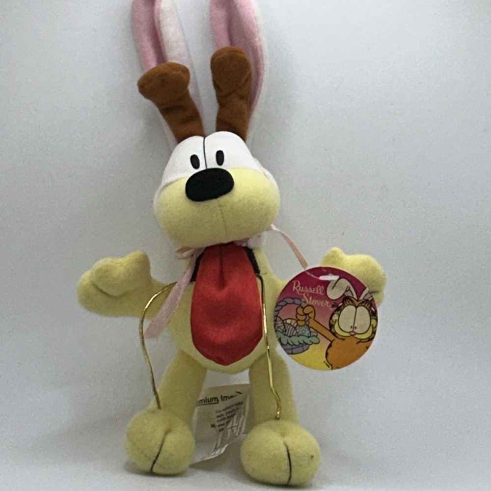 Russell Stover Garfield Odie IN EASTER BUNNY HAT 9.5"  tall Plush With Tags‎